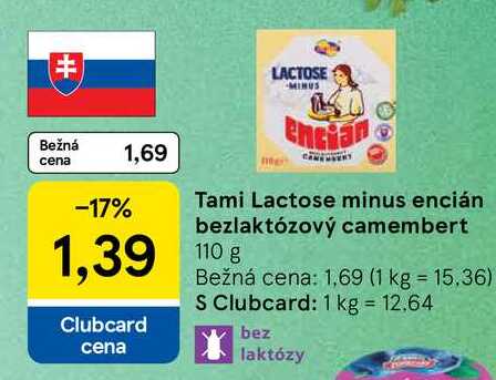 Tami Lactose minus encián bezlaktózový camembert 110 g