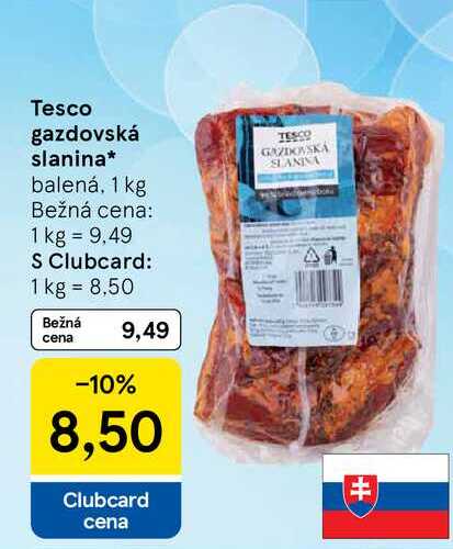 Tesco gazdovská slanina balená, 1 kg