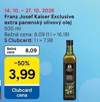 Franz Josef Kaiser Exclusive extra panenský olivový olej 500 ml  v akcii