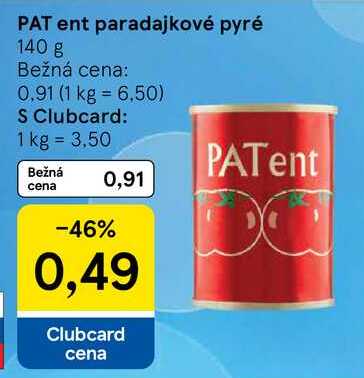 PAT ent paradajkové pyré 140 g