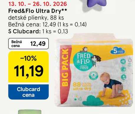 Fred&Flo Ultra Dry detské plienky 88 ks