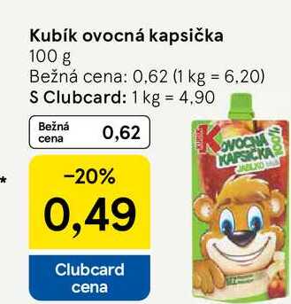 Kubík ovocná kapsička 100 g