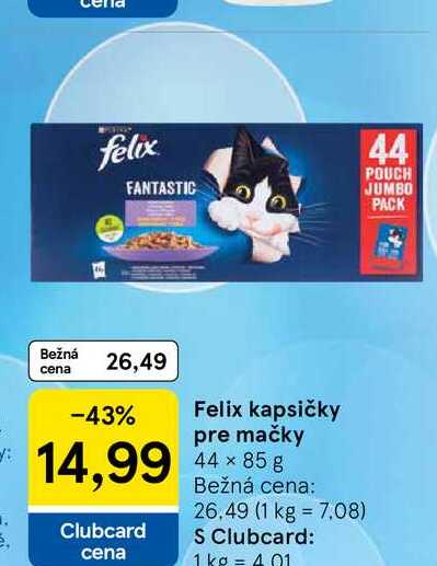 Felix kapsičky pre mačky 44 x 85 g