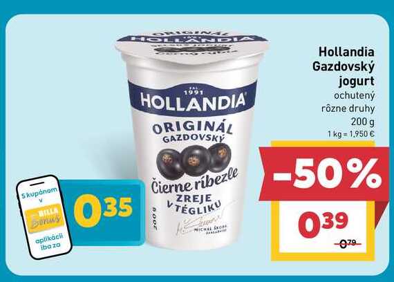Hollandia Gazdovský jogurt ochutený rôzne druhy 200 g