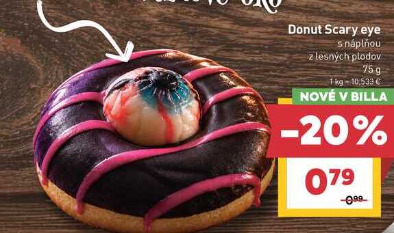 Donut Scary eye s náplňou z lesných plodov 75g 