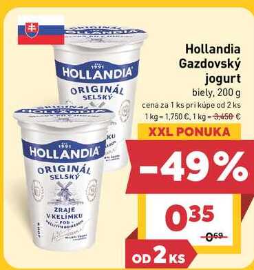 Hollandia Gazdovský jogurt biely, 200 g  v akcii