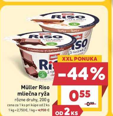 Müller Riso mliečna ryža rôzne druhy, 200 g
