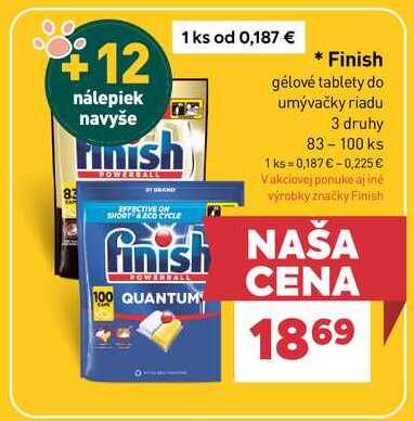 Finish gélové tablety do umývačky riadu 3 druhy 83-100 ks