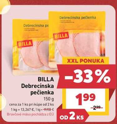 BILLA Debrecínska pečienka 150 g