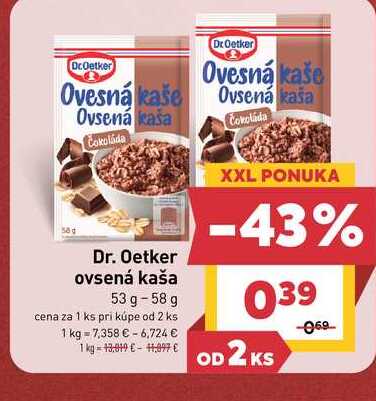 Dr. Oetker ovsená kaša 53 g - 58 g