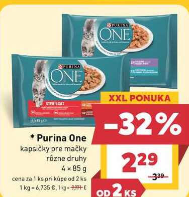 Purina One kapsičky pre mačky rôzne druhy 4x85g