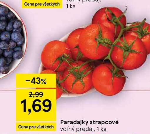 Paradajky strapcové 1 kg 