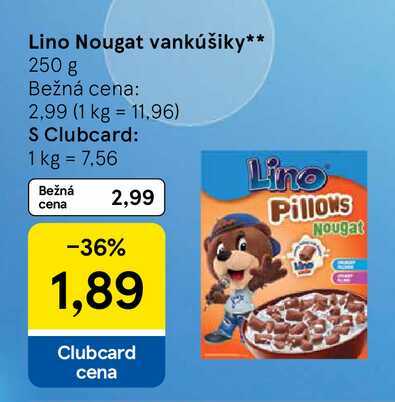 Lino Nougat vankúšiky 250 g