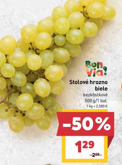 Stolové hrozno biele bezkôstkové 500 g/1 bal. 