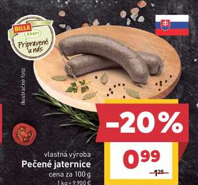 Pečené jaternice cena za 100 g
