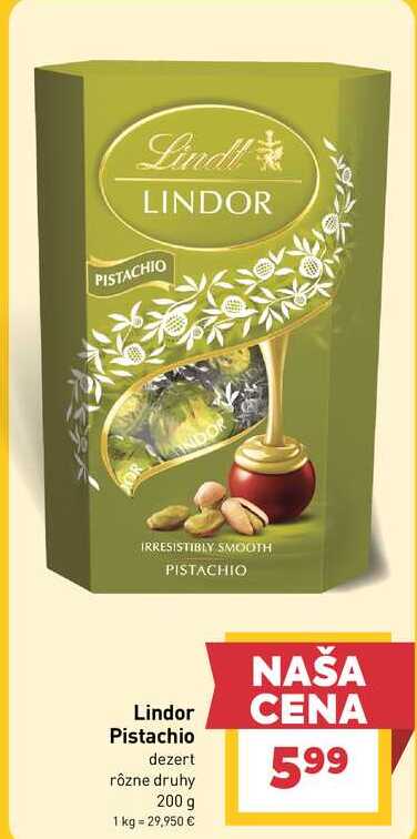 Lindor Pistachio dezert rôzne druhy 200 g