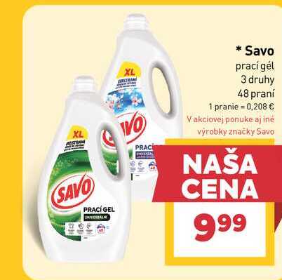 Savo prací gél 3 druhy 48 praní
