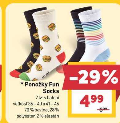 Ponožky Fun Socks 2 ks v balení veľkosť 36-40 a 41-46