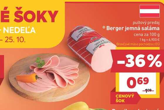 Berger jemná saláma cena za 100 g