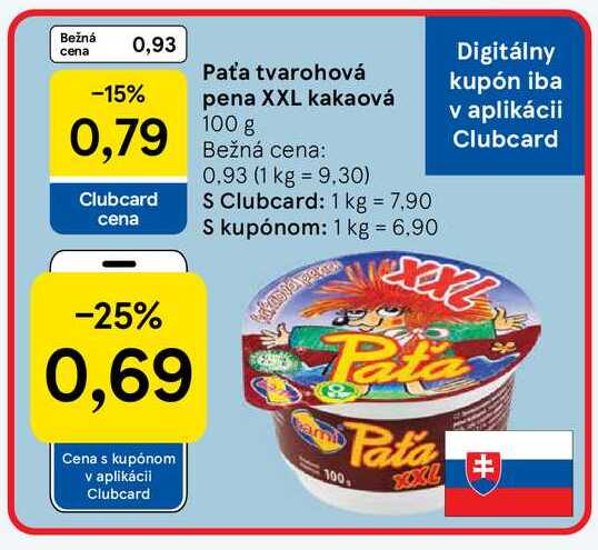 Paťa tvarohová pena XXL kakaová 100 g