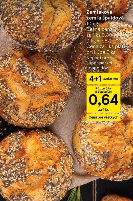 Zemiaková žemľa špaldová 105 g 