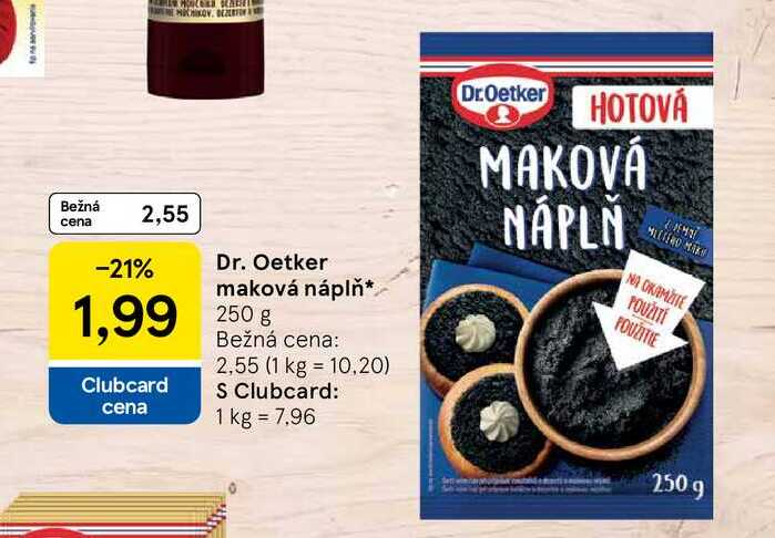 Dr. Oetker maková náplň 250 g