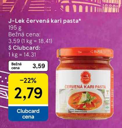 J-Lek červená kari pasta 195 g