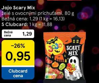Jojo Scary Mix želé s ovocnými príchuťami, 80 g