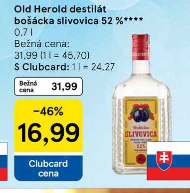 Old Herold destilát bošácka slivovica 52 % 0,7l