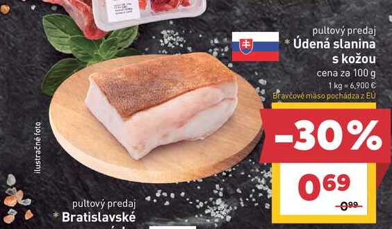 Údená slanina s kožou cena za 100 g