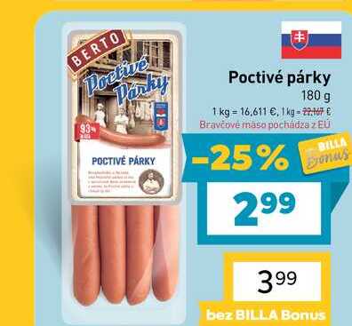 Poctivé párky 180 g