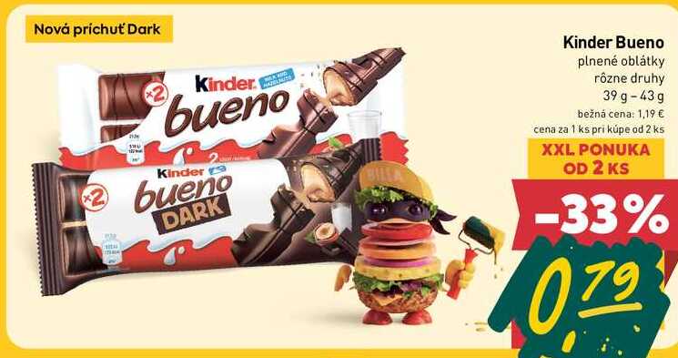 Kinder Bueno plnené oblátky rôzne druhy 39 g-43g